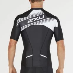 2XU Men's Compression Sleeved Tri Top - 2018 -TRIATHLON Sales MT4840a BLK WLG 02 19532.1517840504